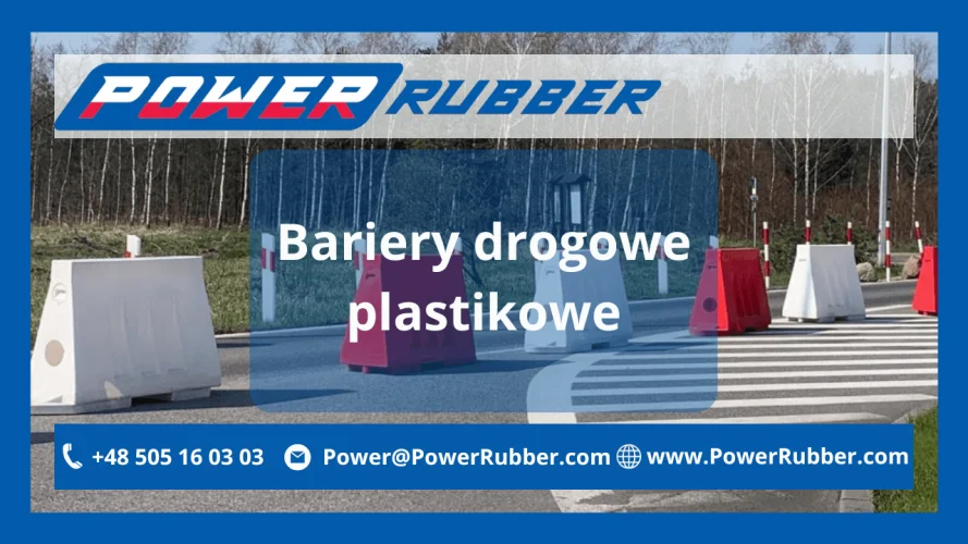 Пластиковые барьеры на дороге.