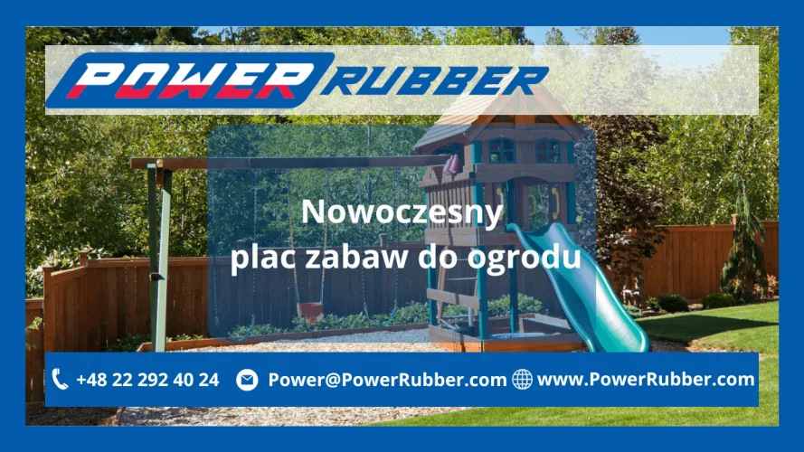Nowoczesny plac zabaw w ogrodzie