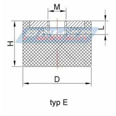Rubber shock absorber type E