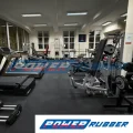 Puzzle-style rubber gym mats