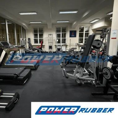 Puzzle-style rubber gym mats