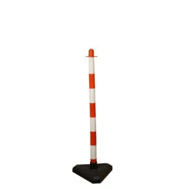 Plastic chain post with concrete base