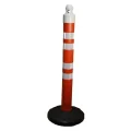 White-red warning post 1000 mm