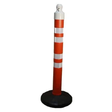 White-red warning post 1000 mm