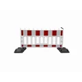 White plastic road barrier