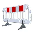 White protective road barrier