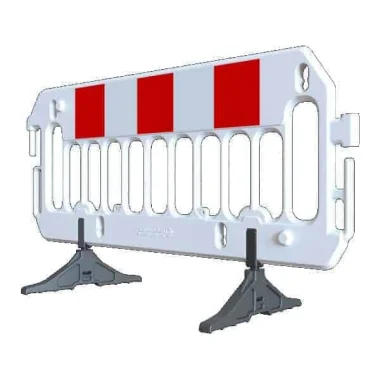 White protective road barrier